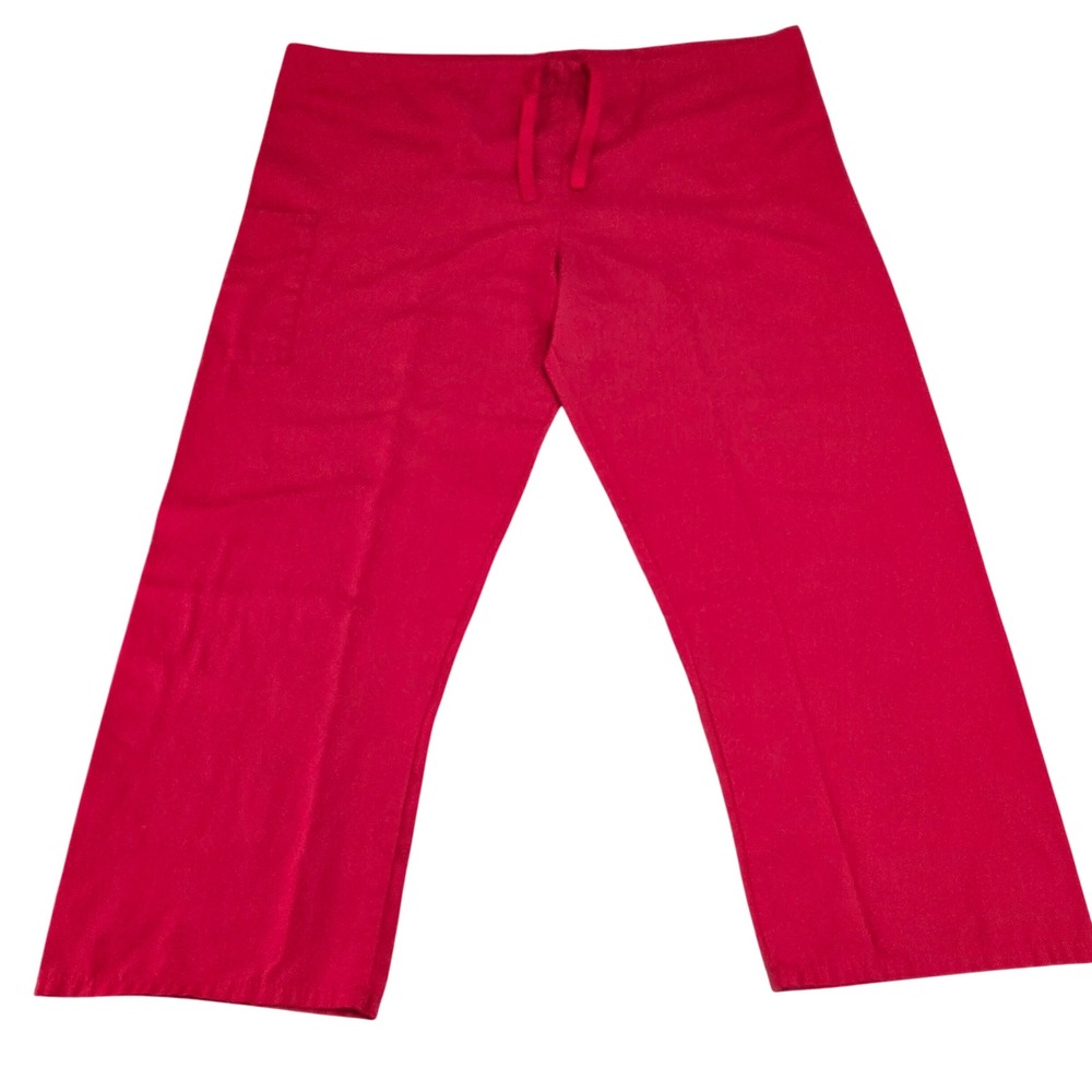 Scrubs & Beyond Scrub Pants Men XL Red Drawstring Cargo Medical Uniform